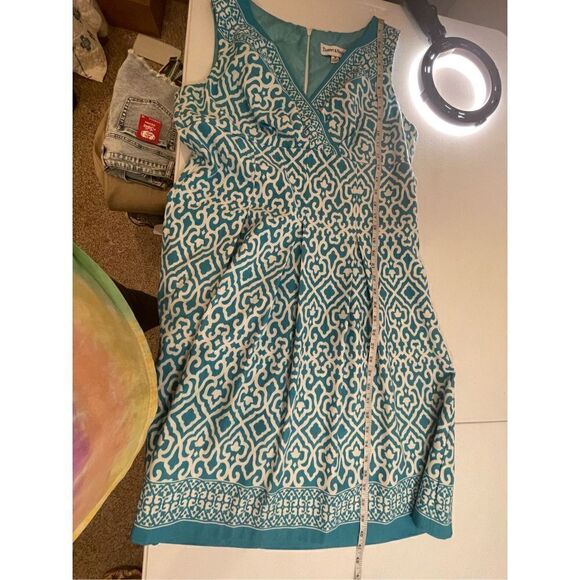 Danny & Nicole women’s sleeveless dress blue white - Picture 4 of 7